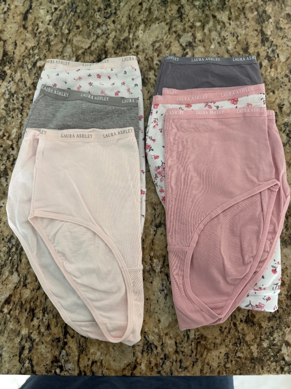 Laura Ashley new 6 pack cotton spandex briefs panties